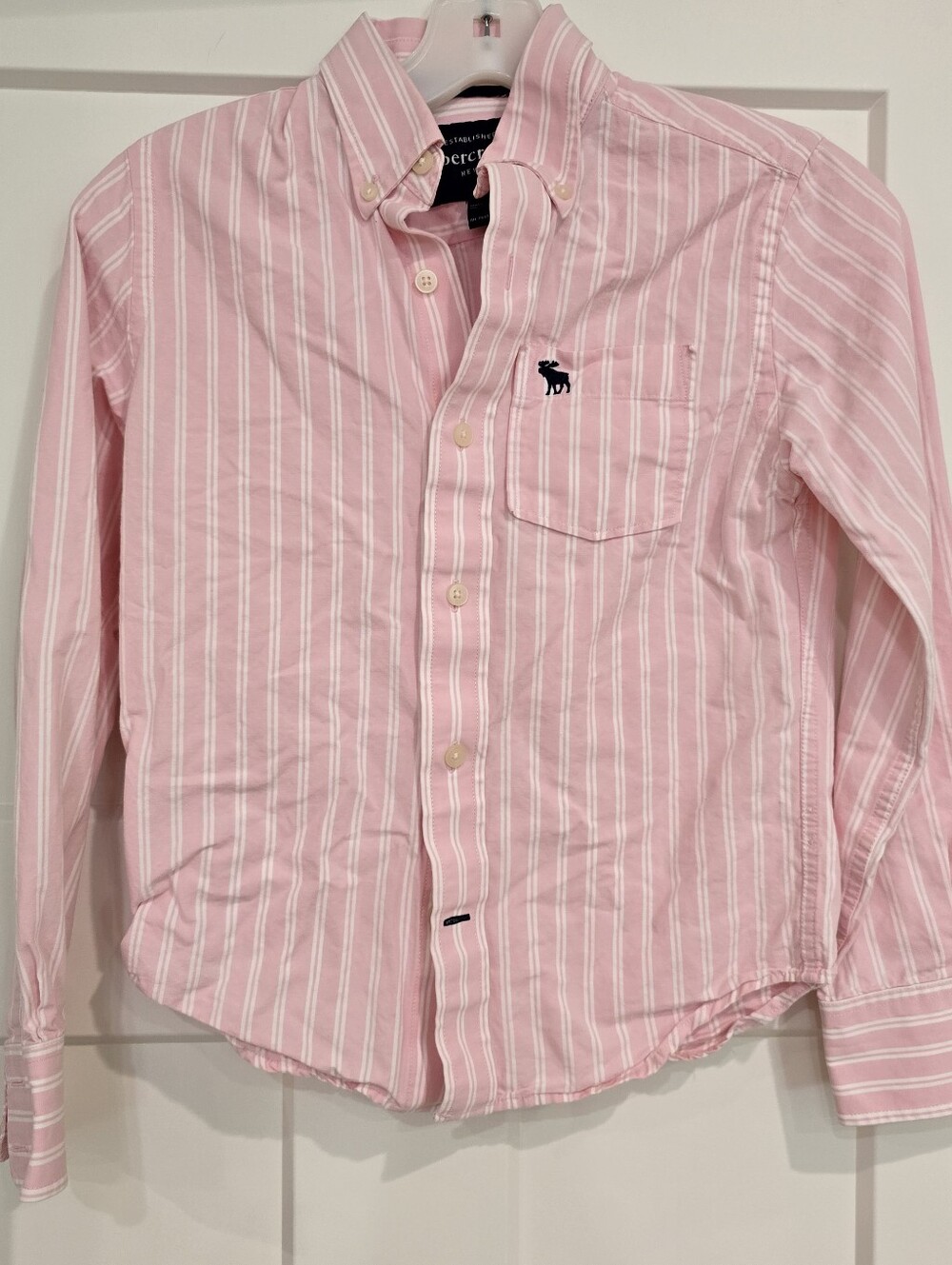 Abercrombie Youth Pink Striped Button-Front Shirt